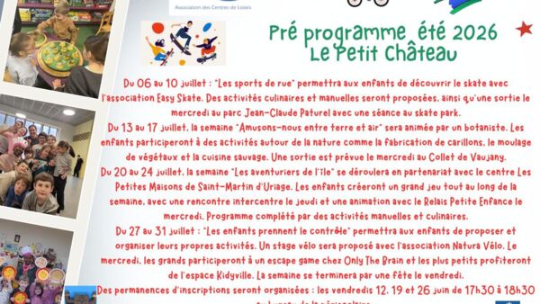 PROGRAMME ÉTÉ DU CENTRE DE LOISIRS